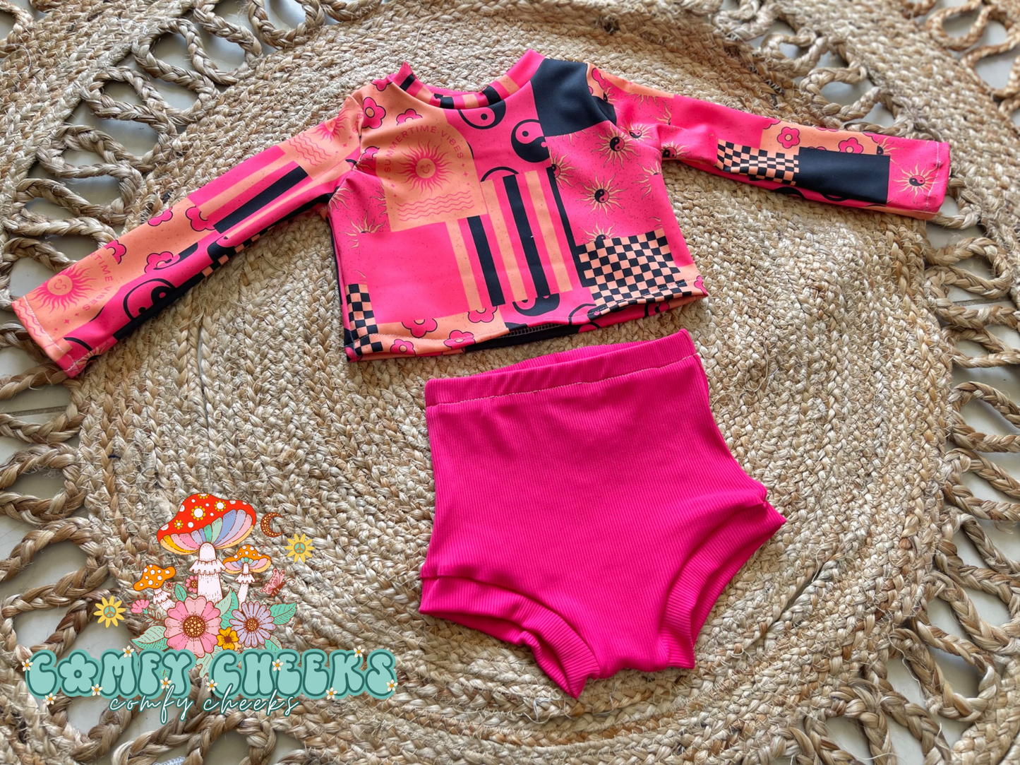 18/24m modest crop rash guard swim